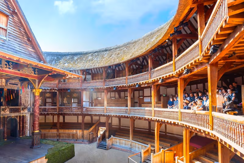 The thatched roof of Shakespeare's Globe Theatre